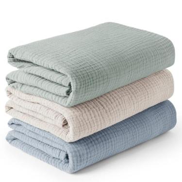 Imagem de Cobertores Muslin Konssy - Pacote com 3 (120x120cm) - Unissex