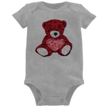 Imagem de Body Bebê Urso Mosaico - Foca na Moda, Cinza, G
