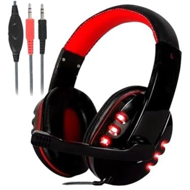 Imagem de Fone de Ouvido Headset Gamer Com Microfone LED Vermelho