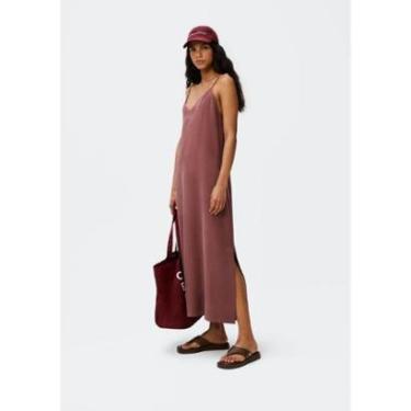 Imagem de Vestido Hering Midi Em Peach Touch Com Fenda Feminino-Feminino