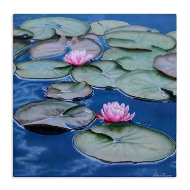 Imagem de Stupell Industries Blue Pond Lily Reflexão Canvas Wall Art Design por Valerie Rogers, 17 x 17