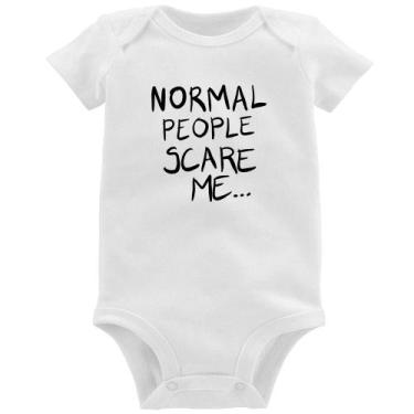 Imagem de Body Bebê Normal people scare me - Foca na Moda, Branco, P