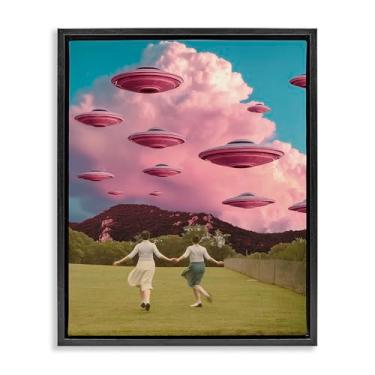 Imagem de Stupell Industries Arte de parede em tela emoldurada Pick Me Alien Invasion Black Floater por Mary Urban, 43 x 53 cm
