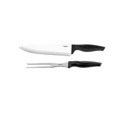 Imagem de Kit Para Churrasco Brinox Cross Com Faca E Garfo Trinchante 2 Peças Aç