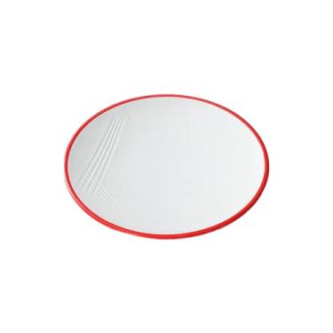 Imagem de Prato redondo de osso comercial, prato de prato quente de porcelana de imitação de restaurante - vermelho e branco P0905-7.5