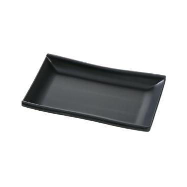 Imagem de Prato japonês para restaurante quente, prato de churrasco de porcelana fosca preta -9630