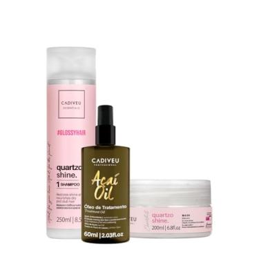 Imagem de Kit Cadiveu Professional Essentials Quartzo Shine Shampoo Máscara e Açaí Oil 60 (3 produtos)