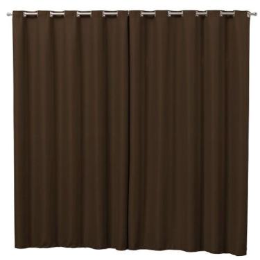 Imagem de Cortina 3 Metros Blackout Cortaluz MR 100% Poliéster - Marrom - MR Enx