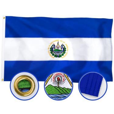 Imagem de Bandeira XIFAN Premium El Salvador 3 x 5 pés de nylon bordado 210D