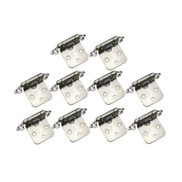 Imagem de Bothyi 10pcs de fechamento de dobra o armário de cozinha dobradiças de mola de mola de mola de mobiliário acessórios de hardware de mobília de armário pesado, Níquel Branco
