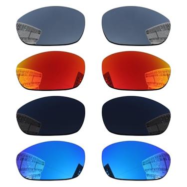 Imagem de Acefrog Lentes de reposição polarizadas de 1,8 mm para óculos de sol Oakley Juliet, material atualizado, policarbonato 4 pares preto claro + prata estrela + céu de inverno + laranja jaffa