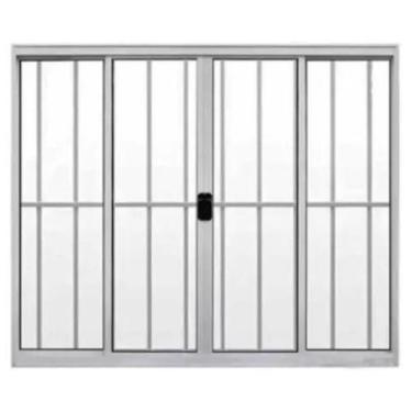 Imagem de Janela Vitro 4 Folhas 1,20x2,00 Alumínio Brilhante C/g - Allo esquadri