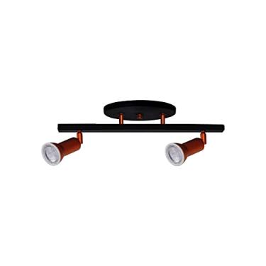 Imagem de Luminária Spot Trilho 2 Lamp Gu10 Mr16 Preto/Cobre