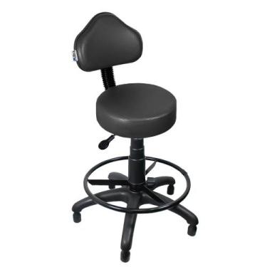 Imagem de Cadeira Mocho Preto Caixa Com Aro Com Sapata - ULTRA Móveis - Ultra Mó