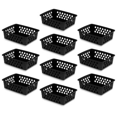 Imagem de Kit 10 Cestos Organizador Grande Multiuso Organizador de Geladeira 25x