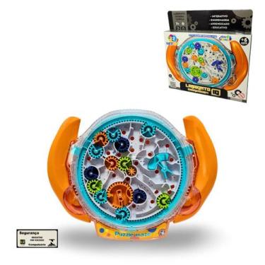 Imagem de Jogo Desafio IQ Labirinto de Engrenagens Novo Genio Nettoy Laranja Bri