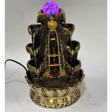 Imagem de Fonte de Água Nossa Senhora Aparecida com Bola Giratória, Decorativa, Religiosa