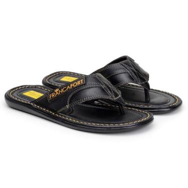 Imagem de Chinelo Masculino Em Couro Legitimo Forrado Confortável Leve  - Franca