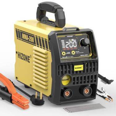Imagem de Soldador de vara HIZONE 200A 110V/220V com display LED e acessórios