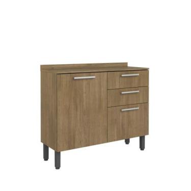 Imagem de Balcão com Tampo 2 Portas 2 Gavetas Samba Bertolini, Carvalho