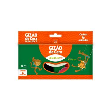 Imagem de Meu 1º Primeiro Giz De Cera Gizão Jumbo 6 Cores Leo&leo 1ª Infância Crianças