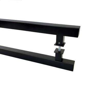 Imagem de Puxador Porta Madeira Vidro Pivotante Inox Piazza 1m Preto - DECORPLAC