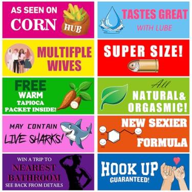 Imagem de Prejoy 10 peças de adesivos de ímã de pegadinha engraçada, placa magnética de pegadinhas para adultos, para veículo, caminhão, carro, ímã reutilizável para geladeira, presente de piada hilária