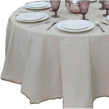 Imagem de Toalha de Mesa Redonda 8 Lugares em Tecido Linhão Estampado 2,20m de D