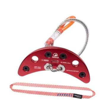 Imagem de Deevoka Cabide de escalada, placa de ancoragem de escalada de aço inoxidável, fácil de instalar, ponto fixo 15kn para manipulação de viagem, 60cm