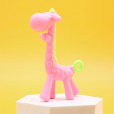 Imagem de Anel de Dentição de Silicone para Bebê - Brinquedo Girafa de Desenho A