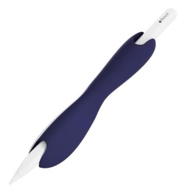 Imagem de ELETIUO Cabo compatível com Apple Pencil Pro, 1ª/2ª geração, modelo USB-C, capa protetora de silicone, design ergonômico de cabeça dupla, compatível com carregamento magnético e toque duplo, azul