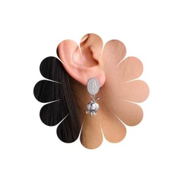 Imagem de Xduargs Brincos com pingente de orquídea em forma de sino boêmio, prata, moeda, flor, vintage, campânula, brincos personalizados, joia feminina, Zinco, Sem pedra preciosa