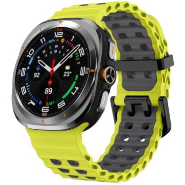 Imagem de SPINYE Pulseiras de relógio compatíveis com Samsung Galaxy Watch Ultra de 47 mm, macia, respirável, oceânica, de silicone esportivo, sem lacunas, para Galaxy Watch 7 Ultra de 47 mm (2024), feminino