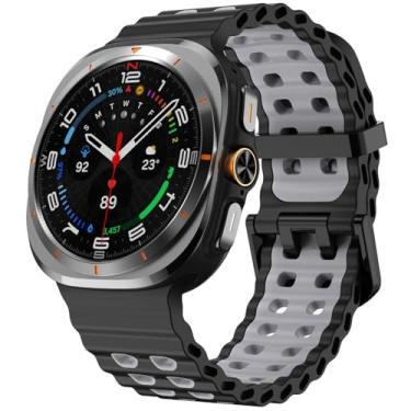 Imagem de SPINYE Pulseiras de relógio compatíveis com Samsung Galaxy Watch Ultra de 47 mm, macia, respirável, oceânica, de silicone esportivo, sem lacunas, para Galaxy Watch 7 Ultra de 47 mm (2024), feminino