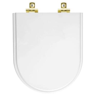 Imagem de Assento Sanitário Soft Close Smart Branco Para Vaso Celite Com Ferragem Dourada