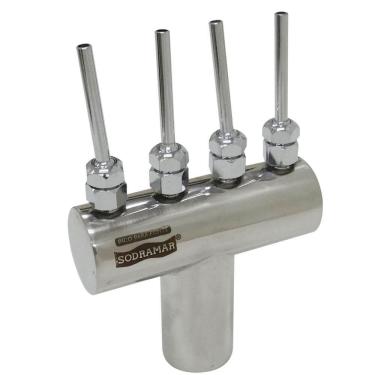 Imagem de Bico Leque 4 Saídas Em Inox Para Chafariz Fontes E Lagos - Sodramar