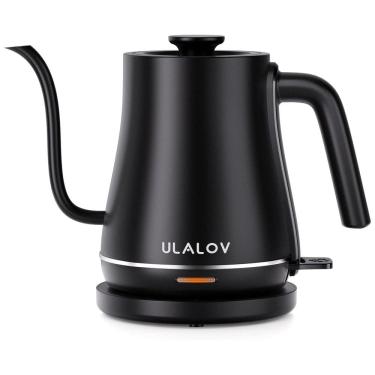 Imagem de Chaleira Elétrica Ulalov 1 Litro: Aquecimento Rápido em Aço Inox, Desligamento Automático, Bico de Ganso para Café e Chá