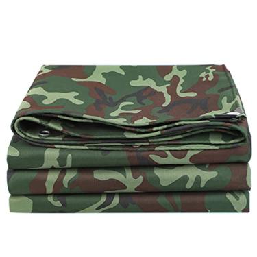 Imagem de Lona de lona camuflada 3 m x 3 m, tenda de lona grossa impermeável capa de lona resistente para móveis de exterior folha de chão de caravana com ilhós (tamanho: 1 x 1,2 m)