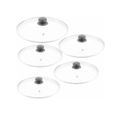 Imagem de Jogo Tampa De Vidro Para Panelas Caçarolas 16 18 20 22 24