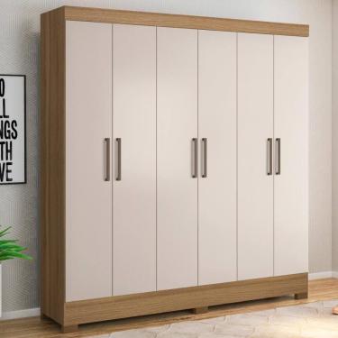 Imagem de Guarda Roupa Casal 6 Portas E 3 Gavetas York - Amêndola Touch-off White Amêndola Touch-off White
