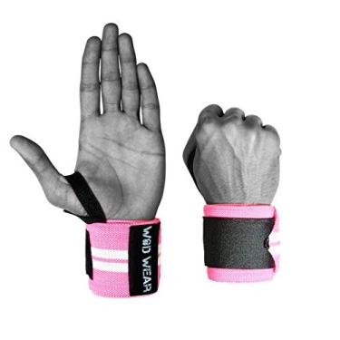 Imagem de WOD Wear Pulseiras elásticas para levantamento de peso, treinamento de força, musculação, treinamento cruzado, halterofilismo olímpico, suporte de ioga - tamanho único (rosa)