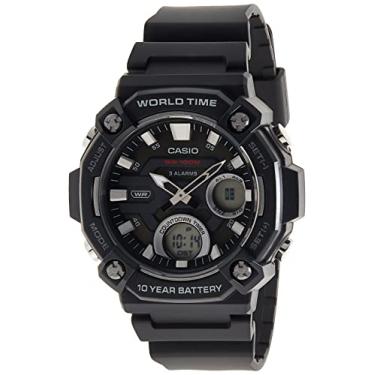 Imagem de Casio Relógio esportivo masculino de quartzo com pulseira de resina, TBD, 5 (modelo: AEQ-120W-1AVCF)