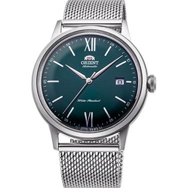 Imagem de Orient Relógio masculino Bambino com mostrador verde automático RA-AC0018E10B, Metálico, Pulseira