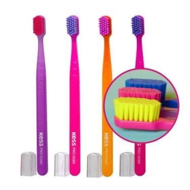 Imagem de Pack com 4 Escova de Dente Kess Pro 6580 Cerdas Extra Macias Ultra Mac