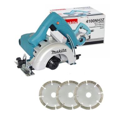 Imagem de Serra Mármore Profissional Makita 4100nh2z 1.450w + Discos, 110V