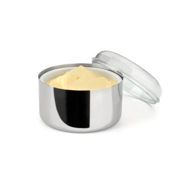 Imagem de Manteigueira Margarineira Neo Redonda em Inox Com Tampa 350g - Forma