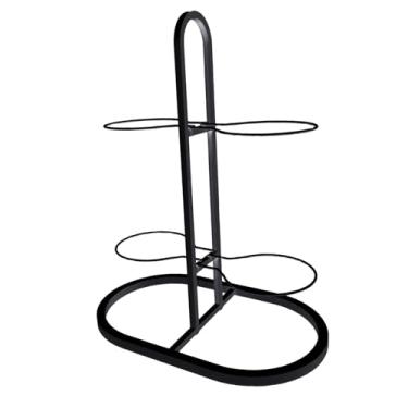 Imagem de Deevoka Suporte para armazenamento de bolas de basquete, prateleira organizadora multifuncional de metal para bolas de basquete, academia, garagem, rugby, 4 Nível Preto