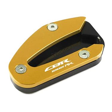 Imagem de Acc-Creativity Suporte de pé de motocicleta com ampliador lateral para placa de extensão compatível com Honda CBR1000RR 2017-2021 (dourado)