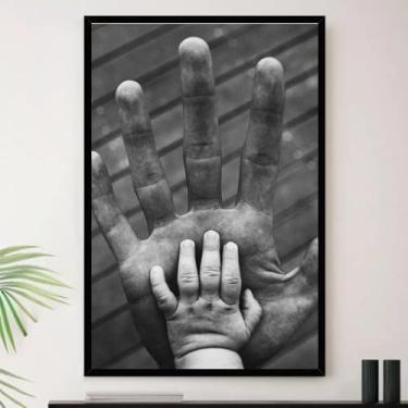 Imagem de Genérico, Quadro Pai E Filho Mãos Dadas Familia Decorativo A4 23x33cm