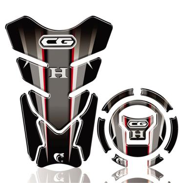 Imagem de Kit Protetor Tanque Adesivo Moto Honda Cg Ano Acima 2018 Preto